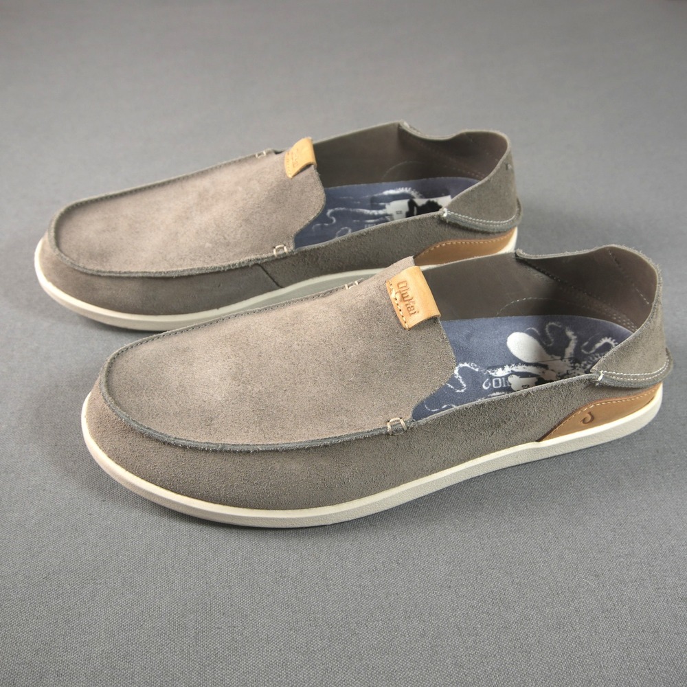 OluKai Nalukai Kala Suede Drop-In Heel Men Slip On Shoes 13 Beach Comfort Travel
